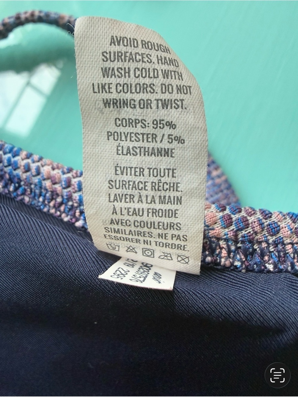 Aerie Multicolor Textured V-Neck Bikini Top Size XL Boho Cottagecore Beach - Picture 5 of 6